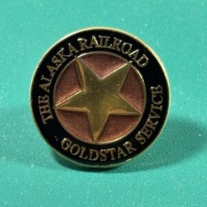 Alaska Railroad GoldStar Service Lapel Pin‎ – Employee Recognition Award Badge